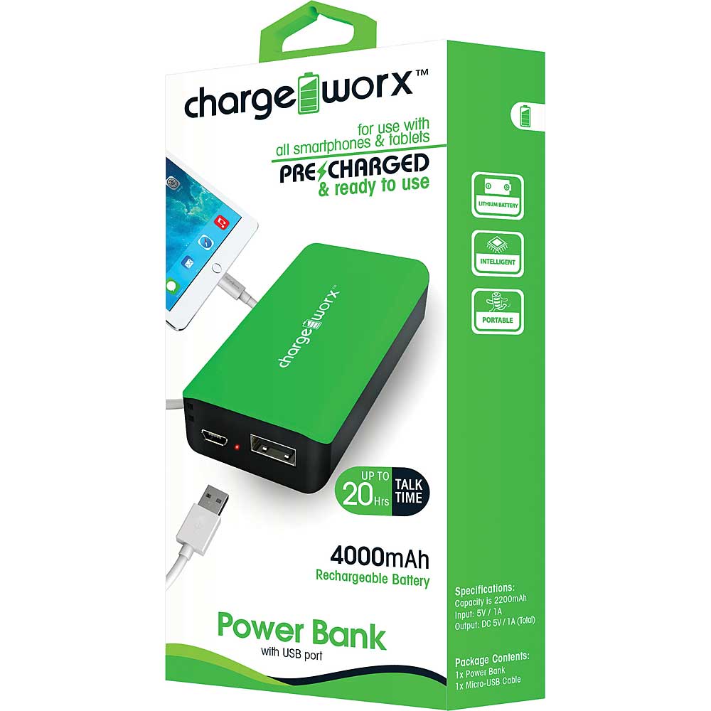 Chargeworx 4000mAh Premium Power Bank