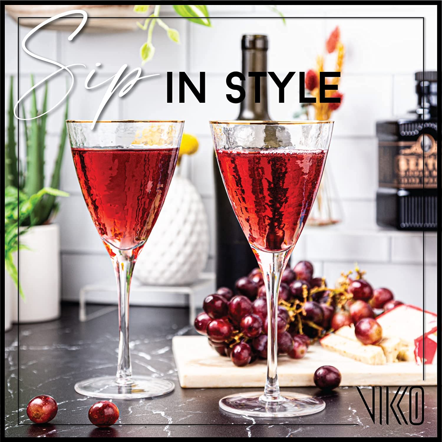 Vikko 11.5 Oz Glass Wine Glasses: Stemmed Wine