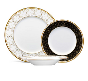 Noritake Trefolio Gold Fine Bone China, Assorted Style Plates