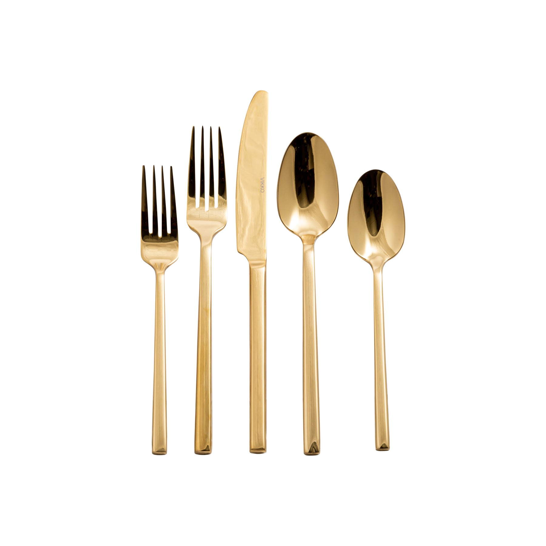Vikko Crown - Sapphire Square 18/10 Stainless Steel 20 Piece Flatware Set - Assorted Styles