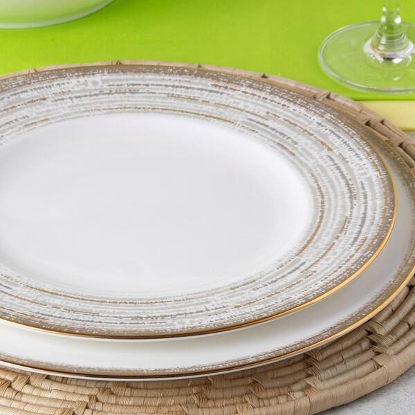 Noritake Haku 16 Piece Fine Bone China Dinnerware Accent Set, Service for 4