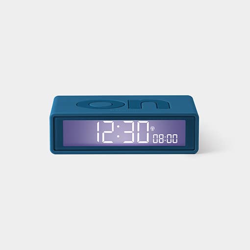 LEXON LR150-FLIP+ Radio Controlled Reversible Alarm Clock ON/Off Faces Touch Sensor Light (Duck Blue)