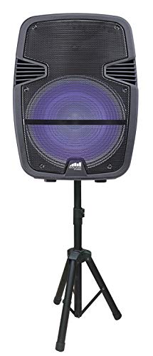 Naxa Electronics Portable Bluetooth Party Speaker with Disco Light & Stand