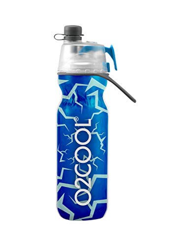 O2COOL Mist 'N Sip Misting Water Bottle No Leak Pull Top Spout Sports Water  Bottle 20 oz (Football)